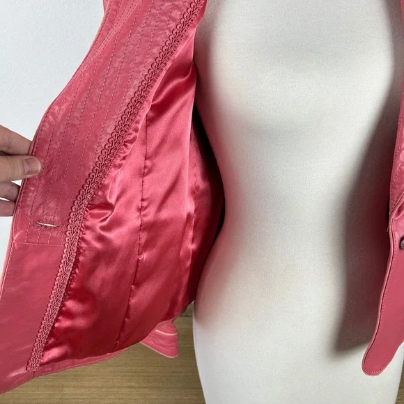 Bradley Bayou Pink Leather Blazer XS Regina George Mean Girls Elle Woods Costume - Picture 9 of 12